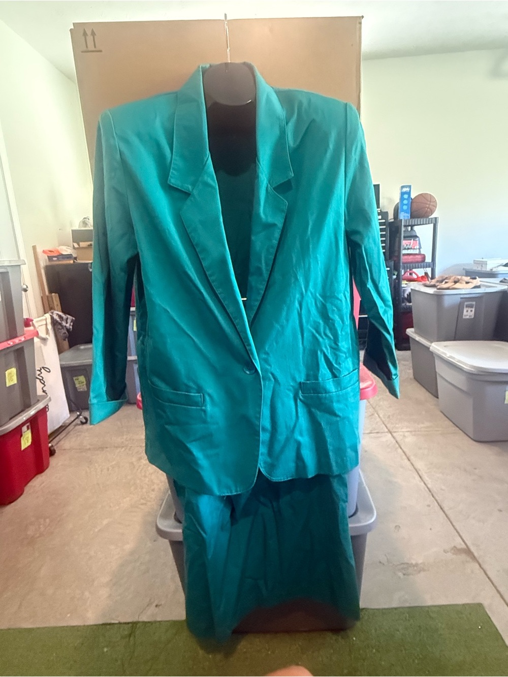 Teal  Blazer and skirt Suit - Classic Single-Breasted mp47